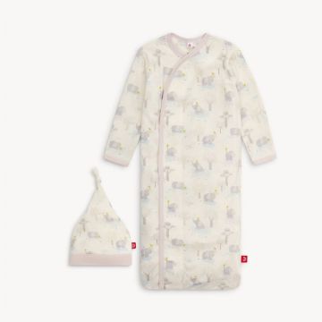 Picture of Big Love modal magnetic cozy sleeper gown + hat set (Newborn-3 Months) | Magnetic Me