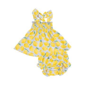 Picture of Angel Dear Sunny Lemons  Ruffle Strap Smocked Top & Diaper Cover