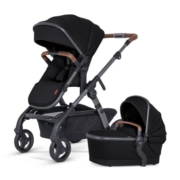 Picture of Wave 3 Complete Stroller System -  Seat, Bassinet, & Tandem Seat - Licorice | Silver Cross