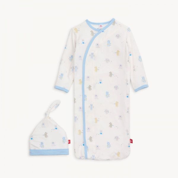 Picture of Magnetic Me Blue Baby Beats Modal Gown And Hat Set (0-3 Months)