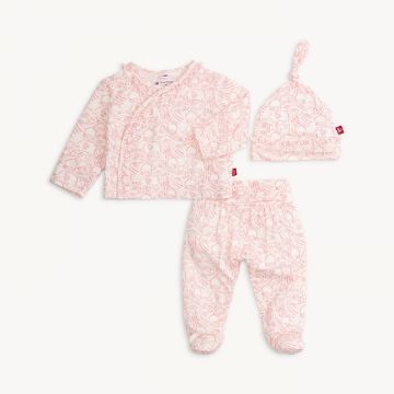 Picture of Magnetic Me Pink Herds Of A Feather Modal Kimono Take Me Home Set - Newborn