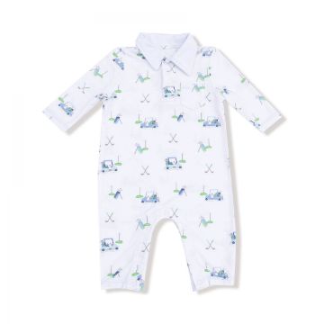 Picture of Angel Dear Baby Golf Carts Blue Polo Romper