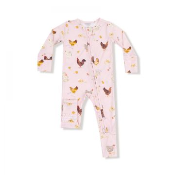 Picture of Angel Dear Collector Chickens -2 Way Zipper Romper Pink
