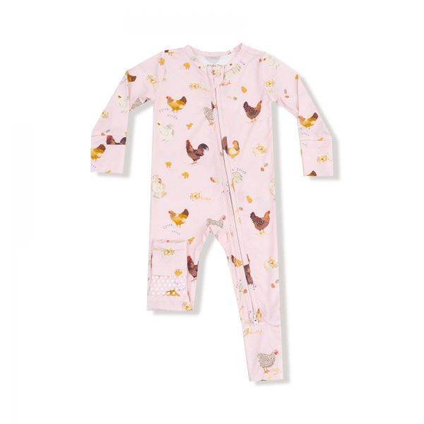 Picture of Angel Dear Collector Chickens -2 Way Zipper Romper Pink