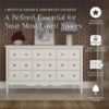 Picture of Liberty 9-Drawer Assembled Dresser in Warm White | Namesake