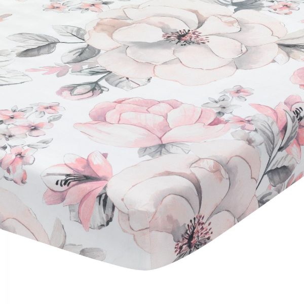 Picture of Sheet - White Floral - Botanical Baby - Signature | Lambs & Ivy